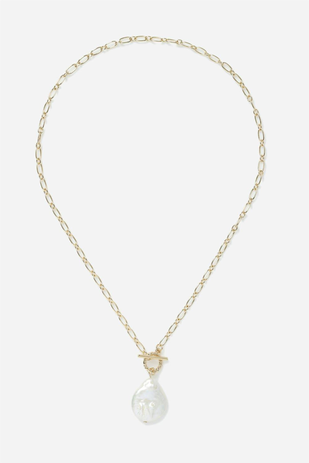 PEARL & TBAR NECKLACE