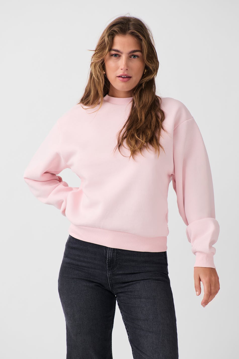 Gina Tricot - Basic sweater - collegetröjor - Pink - L - Female