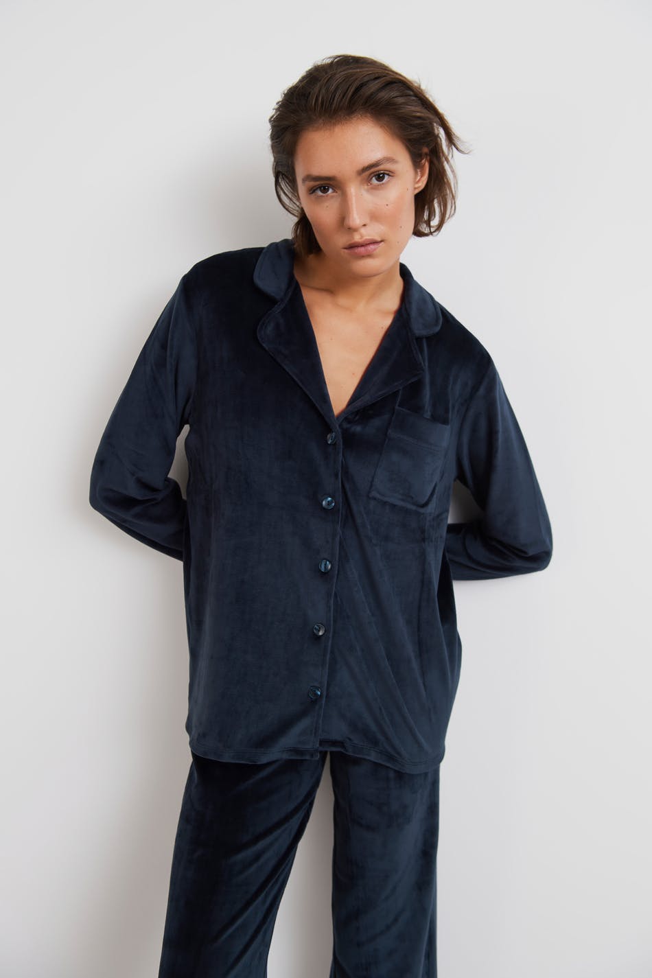 Gina Tricot - Vilma Pyjamas Shirt - Pyjamas - Blau - M - Damen