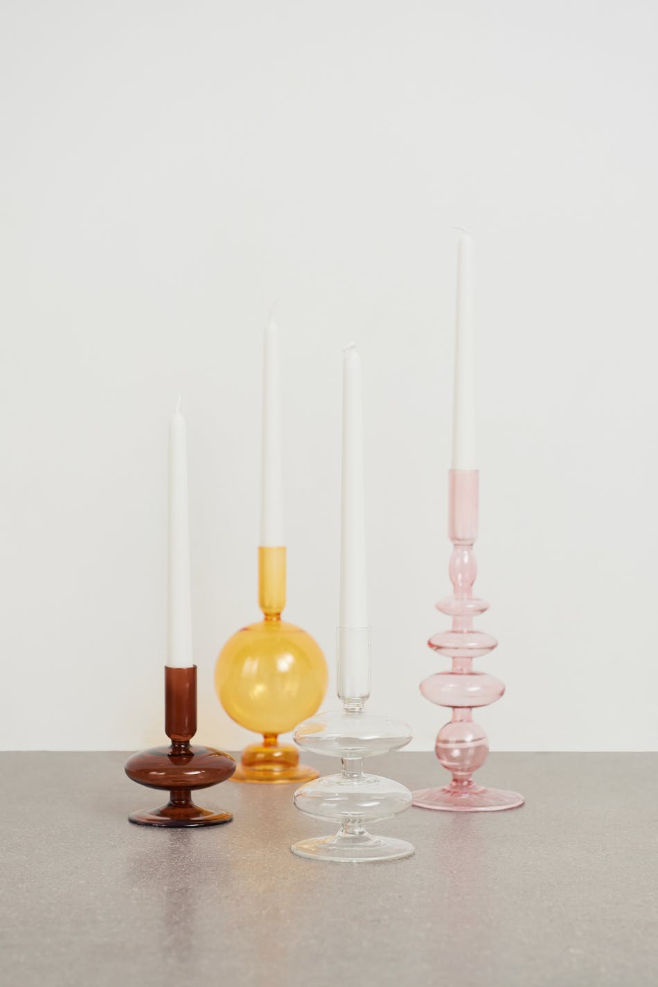 Bubbly glass M candle holder