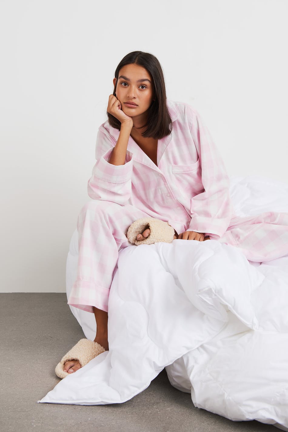 Gina Tricot - Linn Flannel Shirt - Pyjamas - Rosa - S - Damen