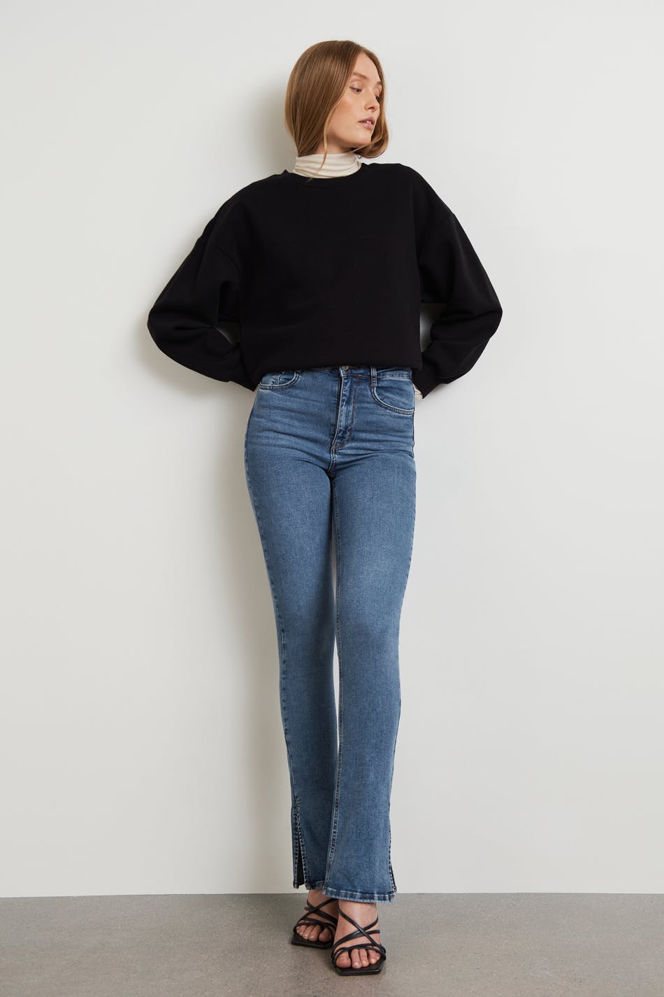 slit jeans - straightjeans - Gina