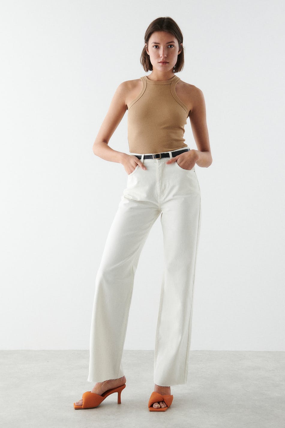Gina Tricot - Idun Straight Jeans - High Waist Jeans - Weiß - 38 - Damen