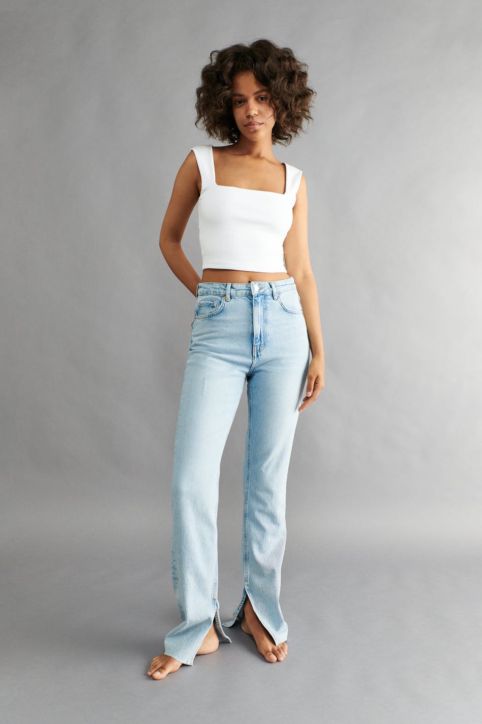 High slit jeans - Gina Tricot