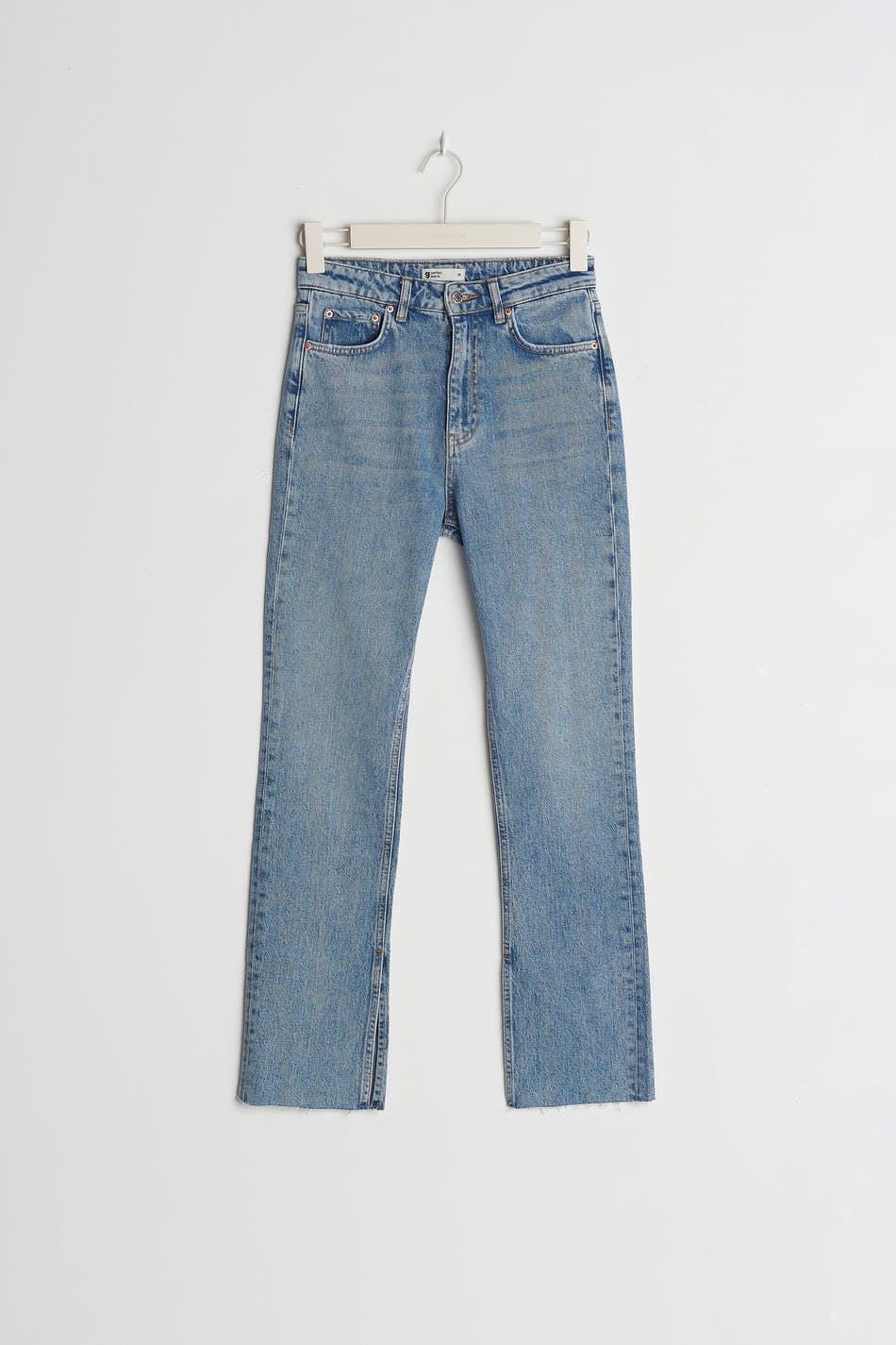 High waist petite slit jeans