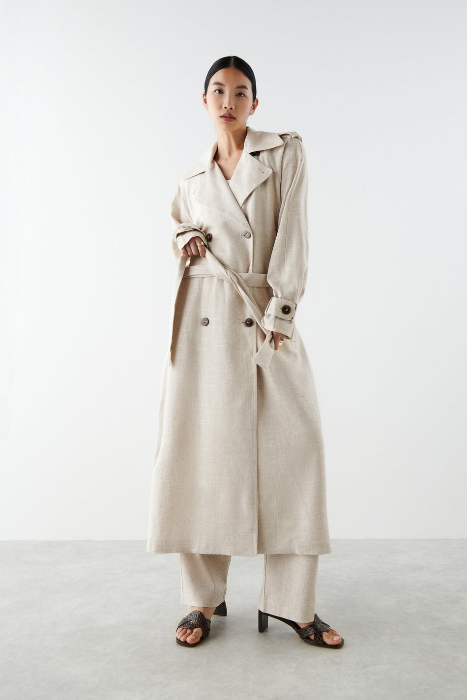 Belle Linen trench coat