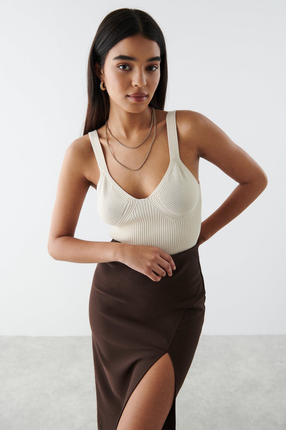 Soleil knitted bustier top