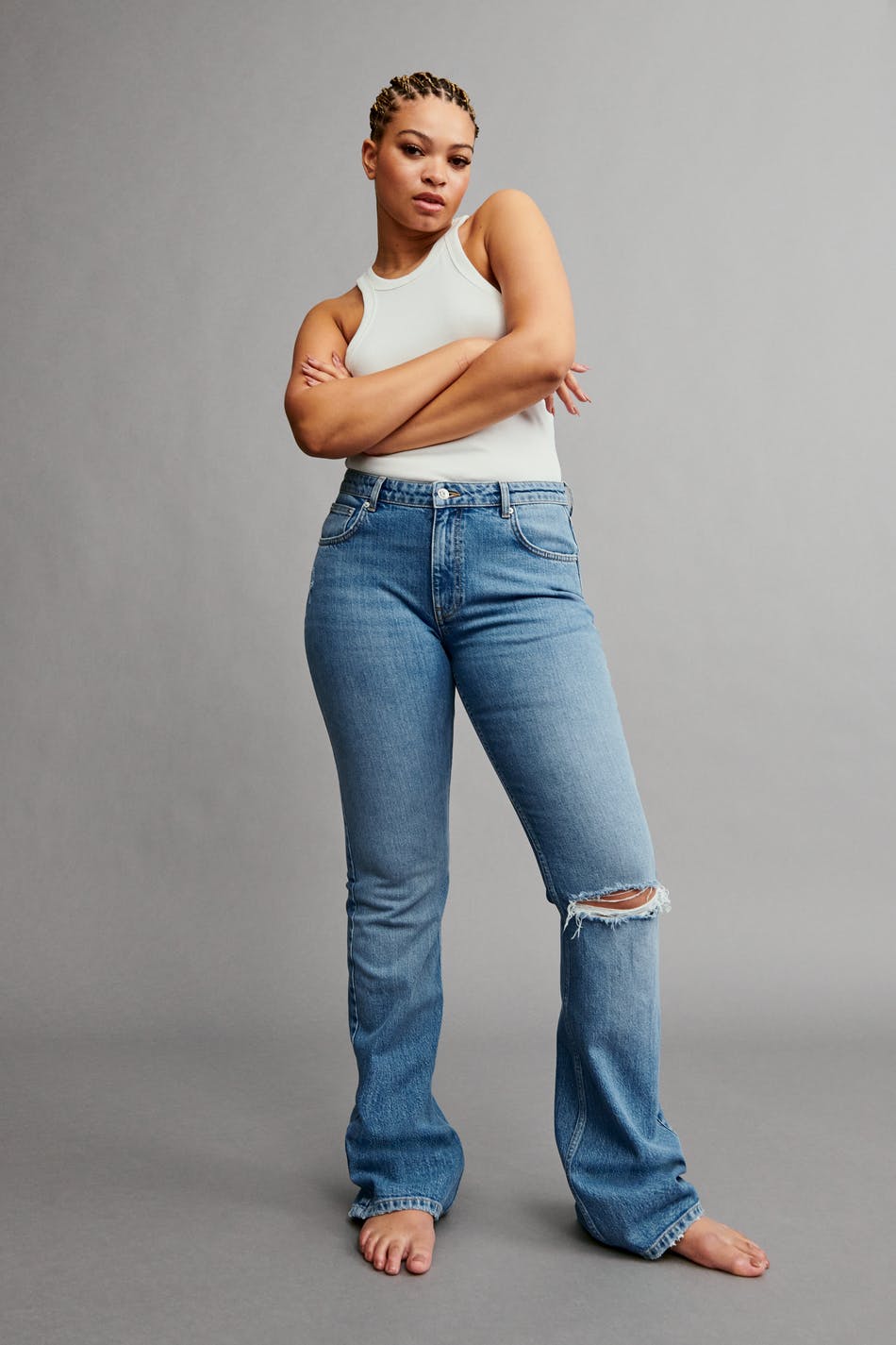 her største lammelse Full length flare jeans - Gina Tricot
