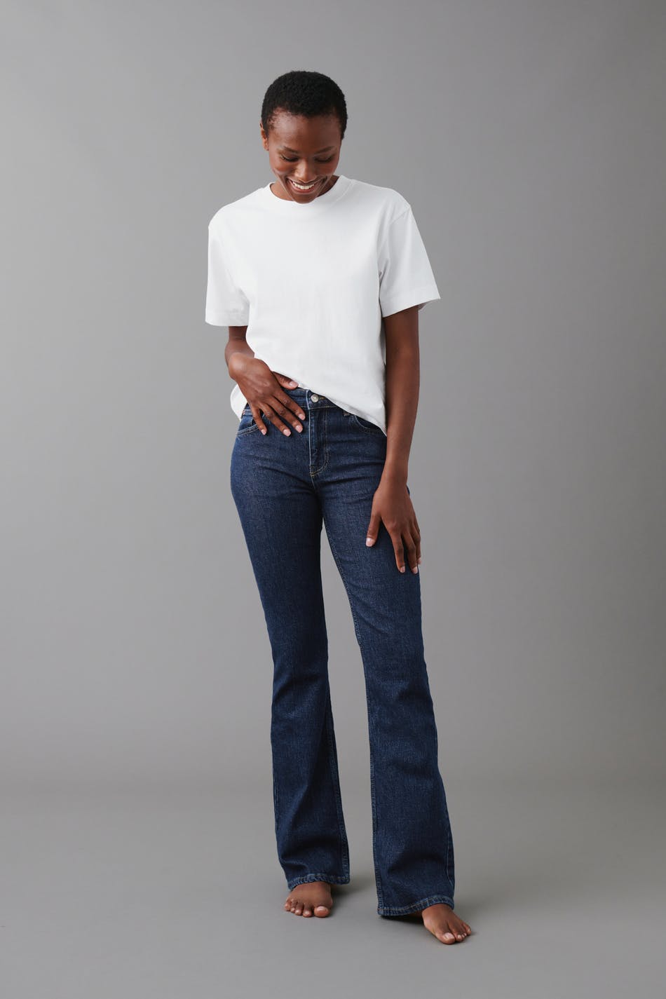 Läs mer om Gina Tricot - Full length flare jeans - flare & wide jeans - Blue - 44 - Female