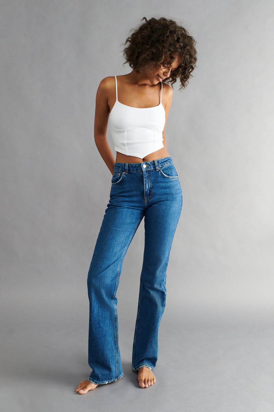 Full length flare jeans - Blå - Dam Gina Tricot
