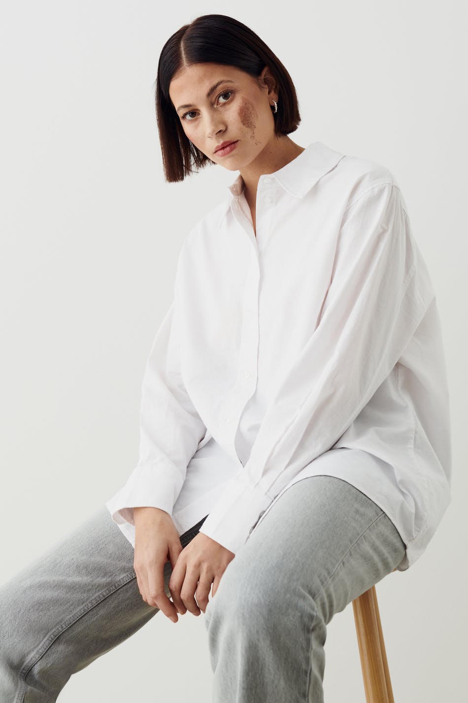 Gina Tricot - Oversized oxford shirt - Skjorter- White - XS - Female
