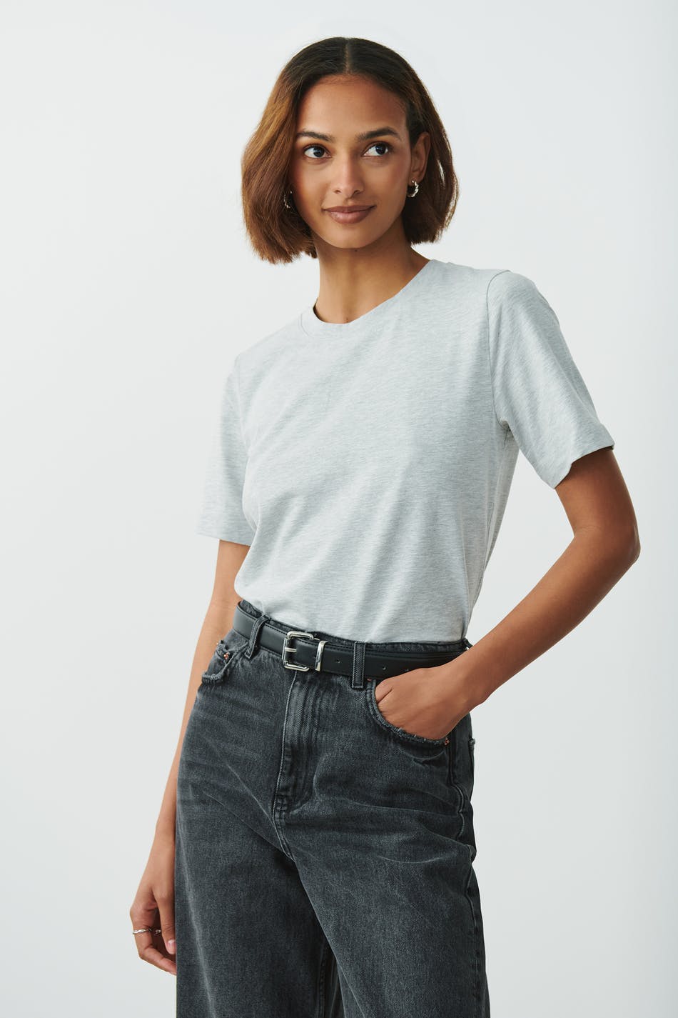 Gina Tricot - Basic original tee - t-shirts - Grey - XXS - Female