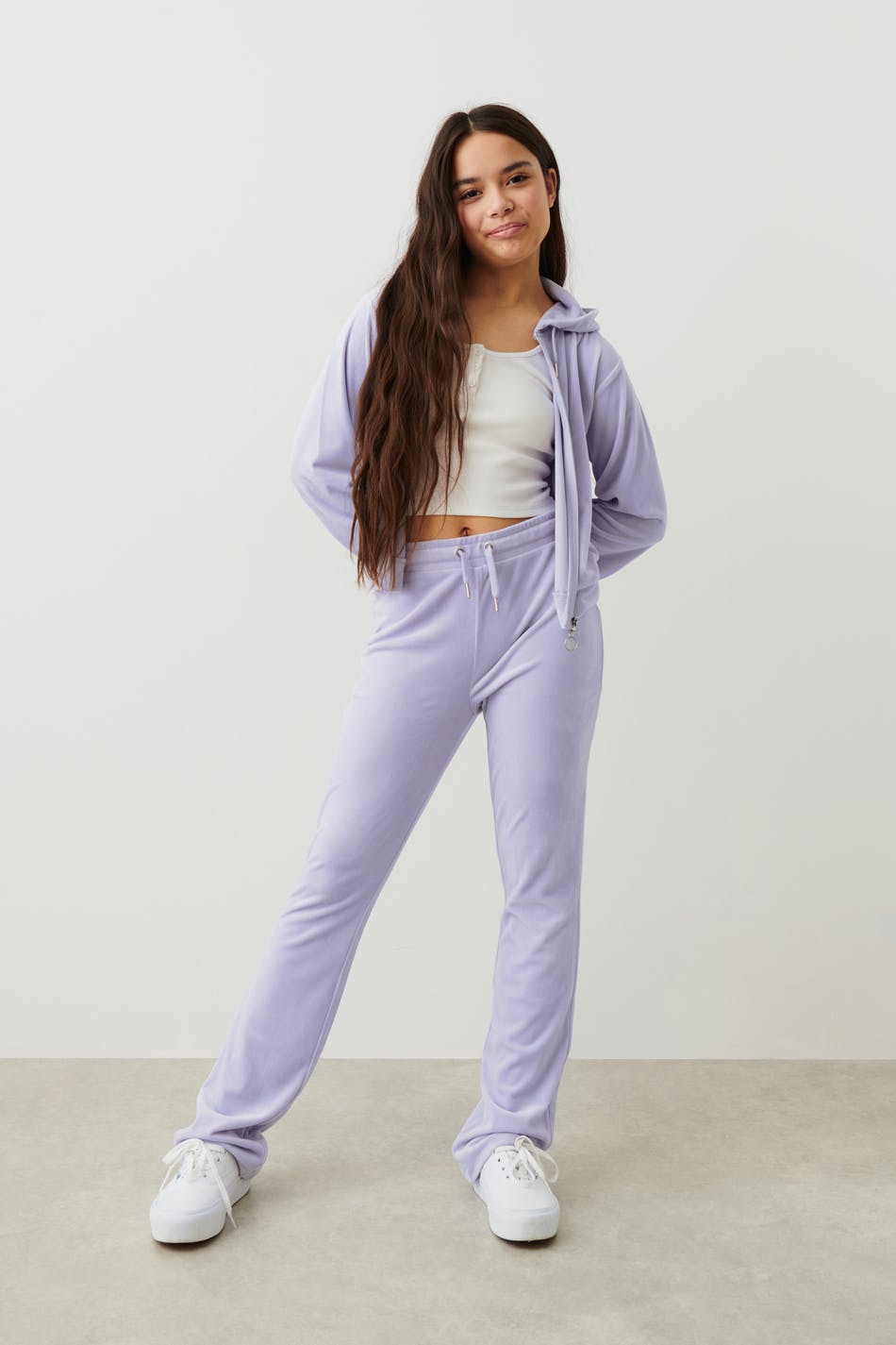Y velour pants - Purple - Gina Tricot