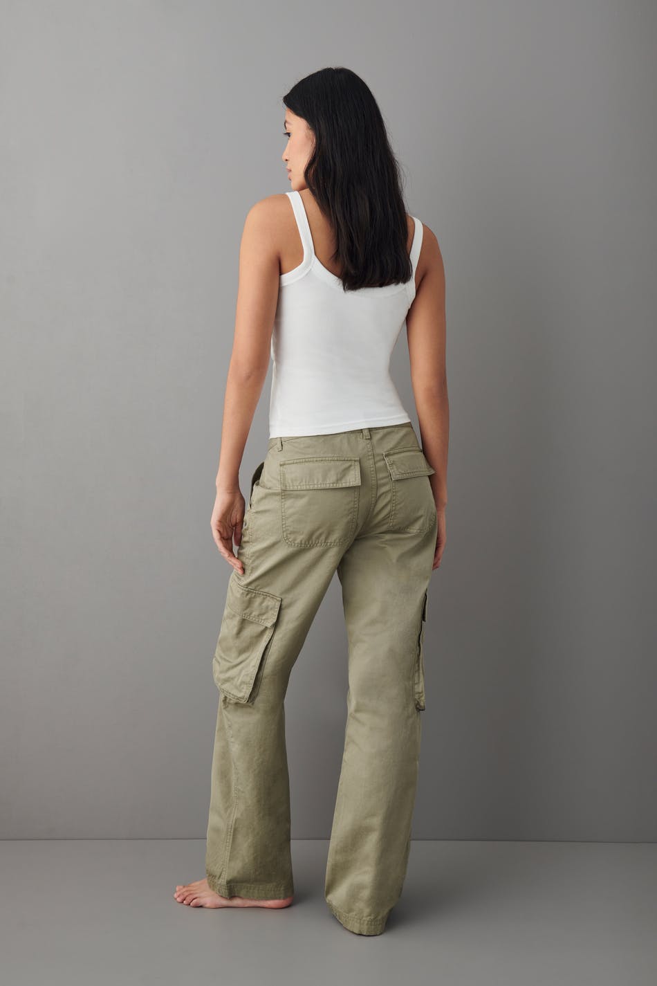 Low waist jeans - Grøn - Dame Tricot