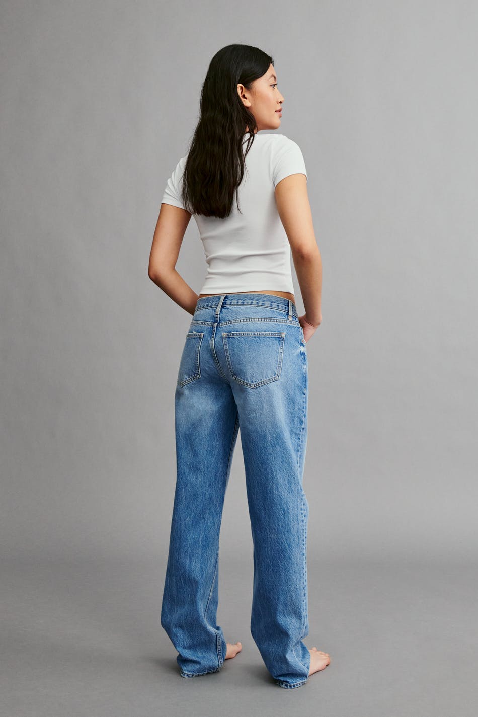 ydre Tahiti Kirsebær Low straight jeans - Gina Tricot