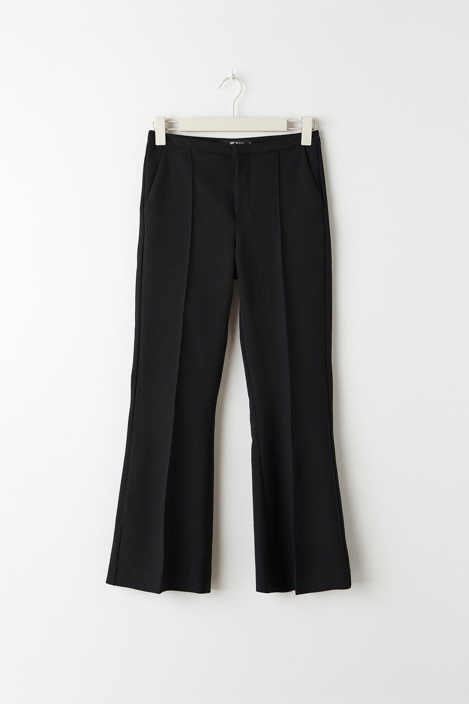 Gina Tricot - Petite bootcut trousers - Vide bukser- Black - L - Female
