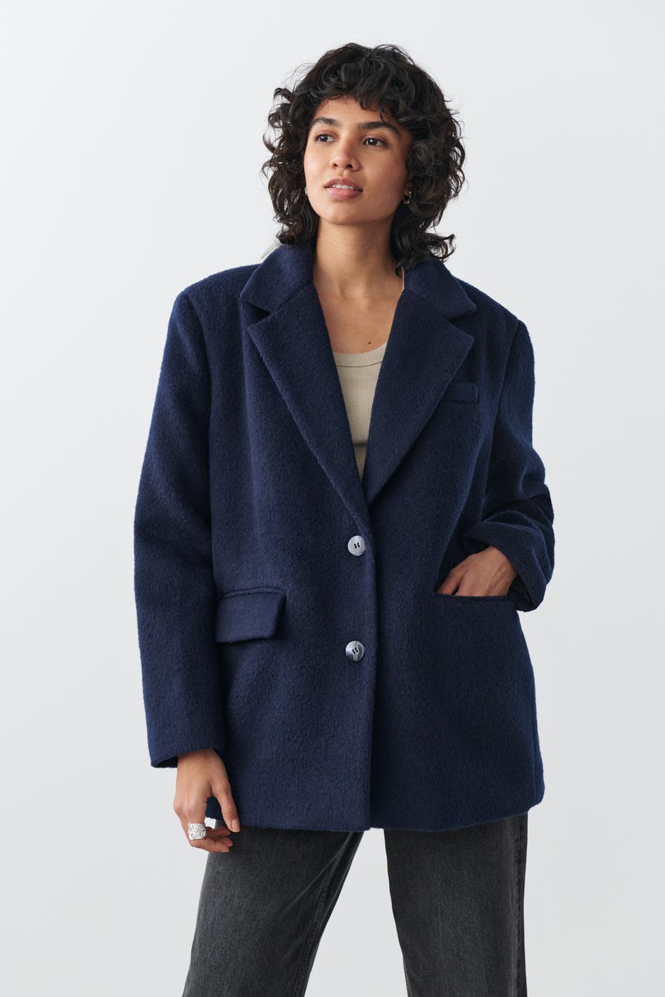 Läs mer om Gina Tricot - Blazer jacket - kavajer - Blue - L - Female