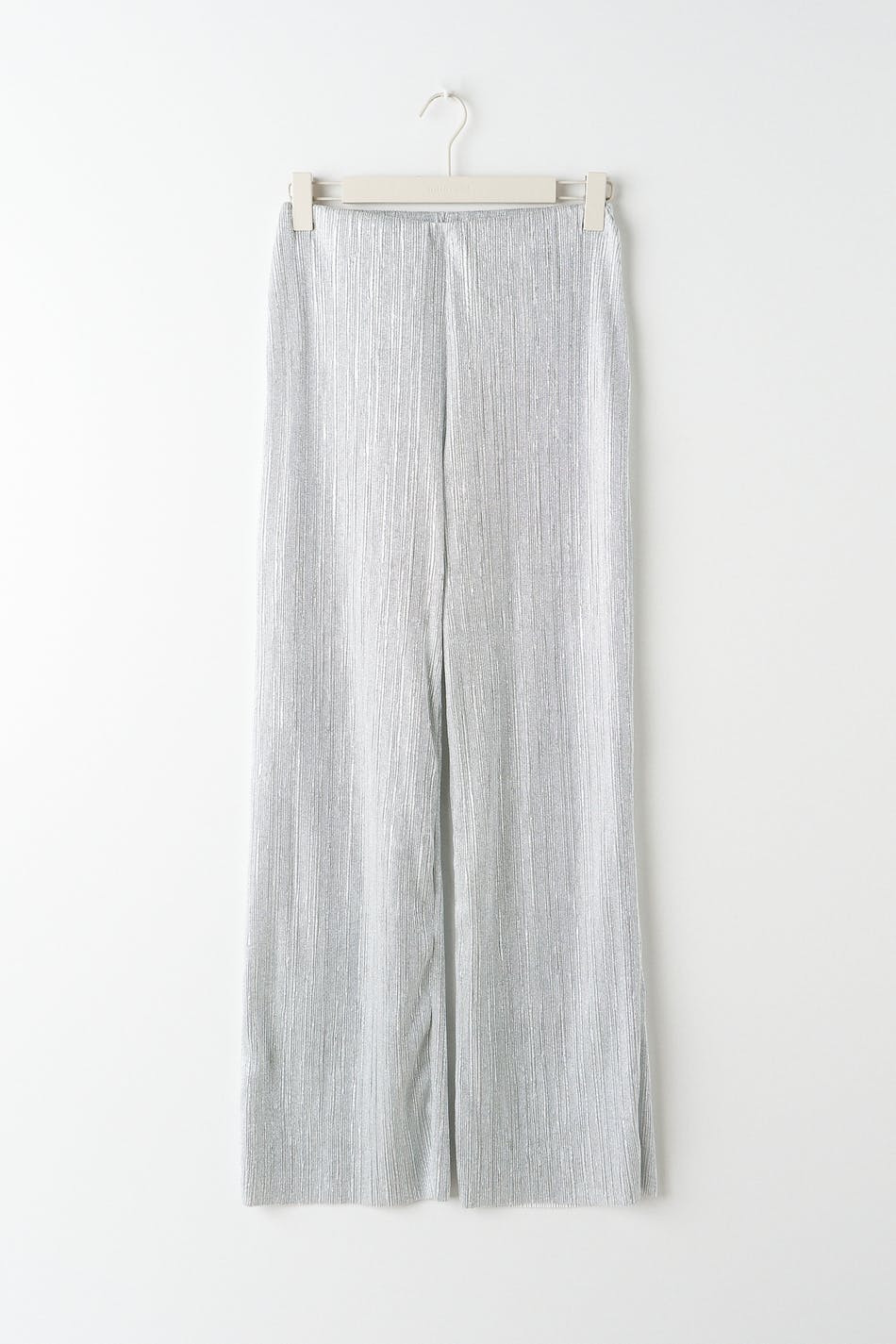 Silver plisse trousers