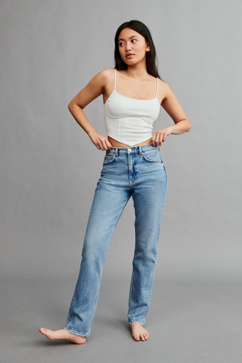 afsnit Optimistisk hensynsfuld Straight slim jeans - Gina Tricot