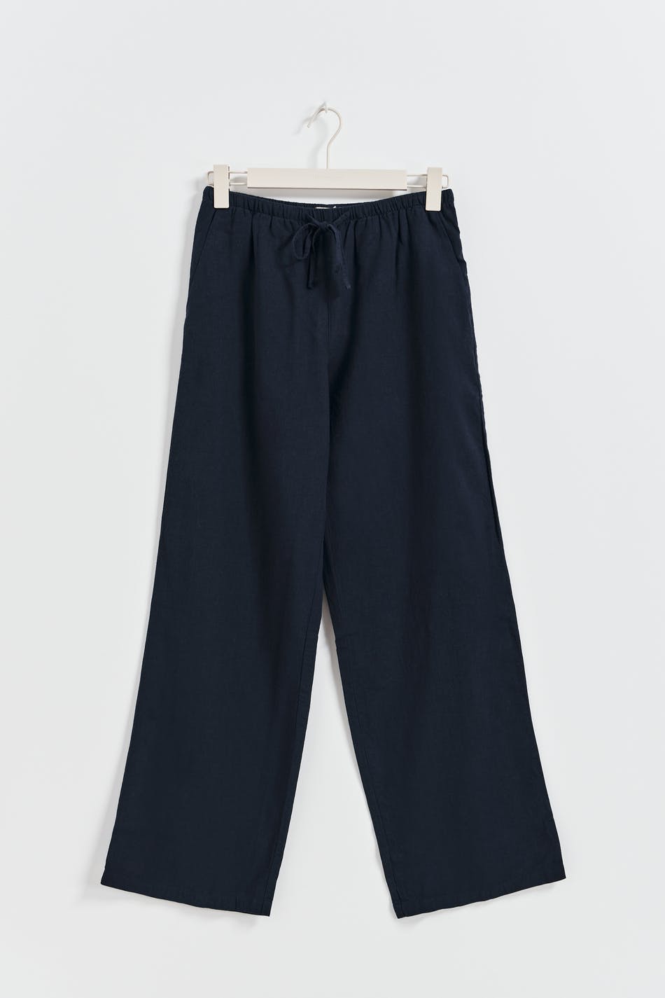 Linen blend trousers - Blue - Women - Gina Tricot