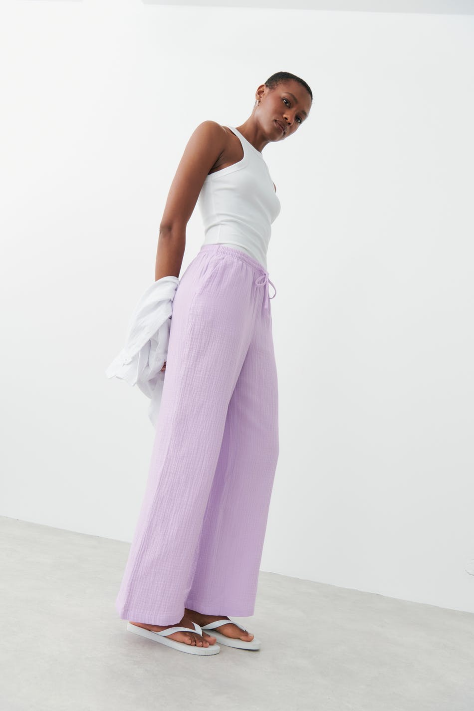 Gina Tricot - Disa gauze trousers - byxor - Purple - XS - Female