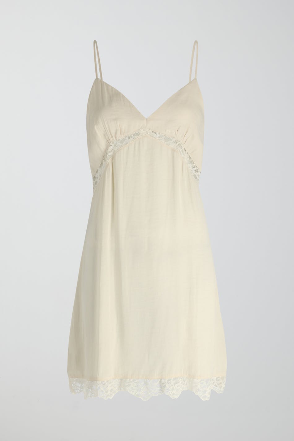 Satin slip night dress - Beige - Women - Gina Tricot