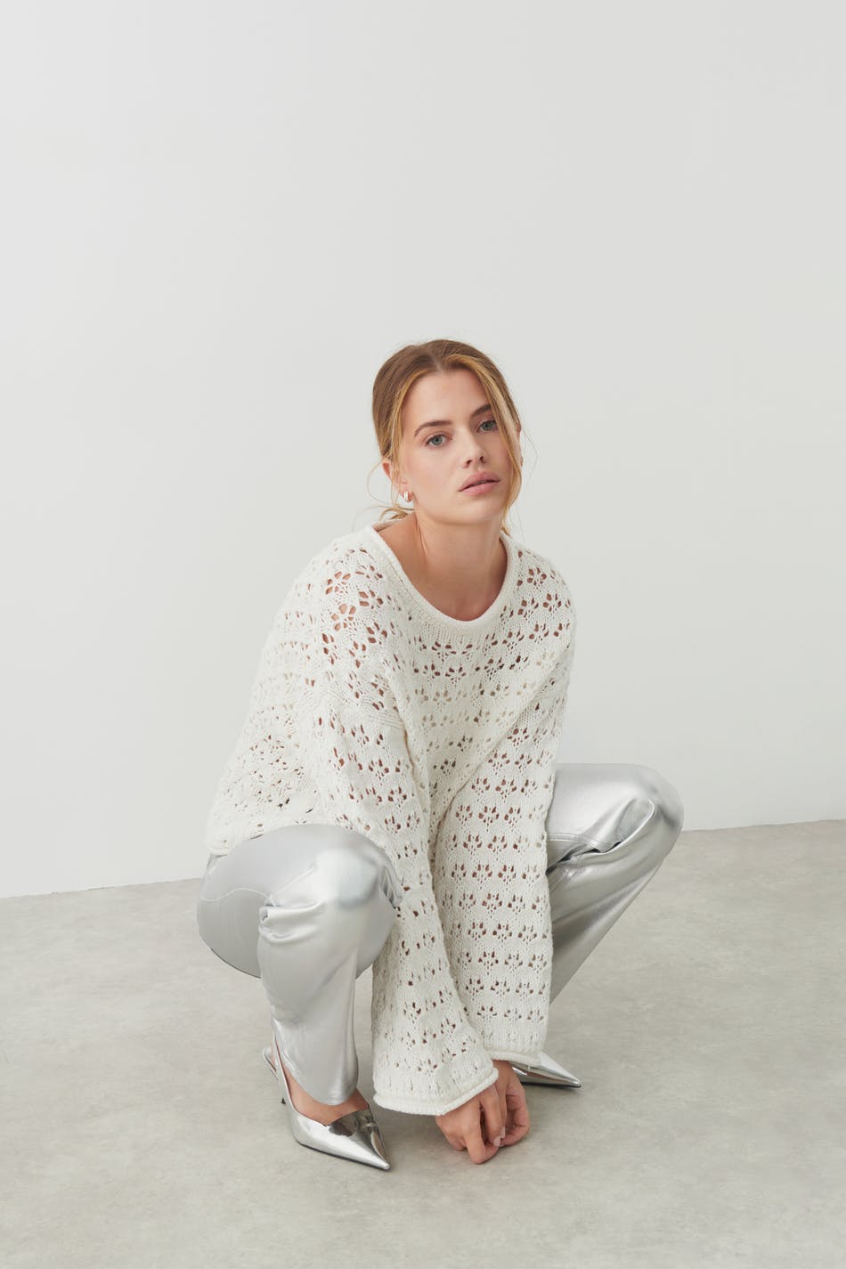 Knitted openwork sweater, Gina Tricot