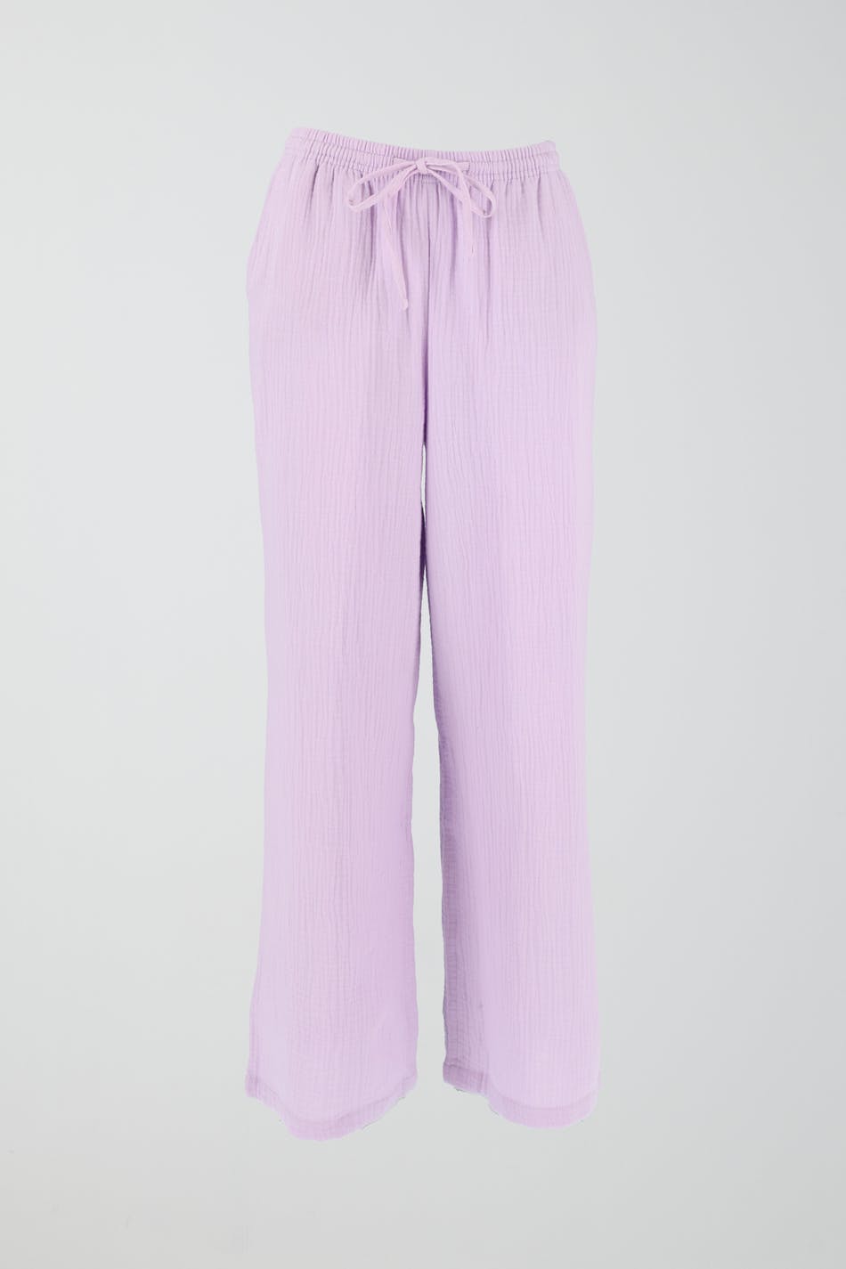 Gina Tricot Wide leg Pants in Light Green, White