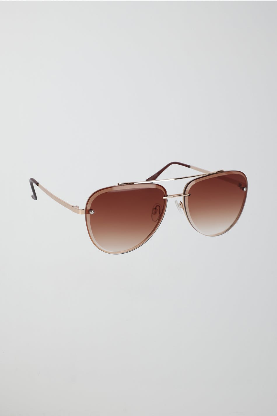 Läs mer om Gina Tricot - 70´s aviator sunglasses - solglasögon - Brown - ONESIZE - Female