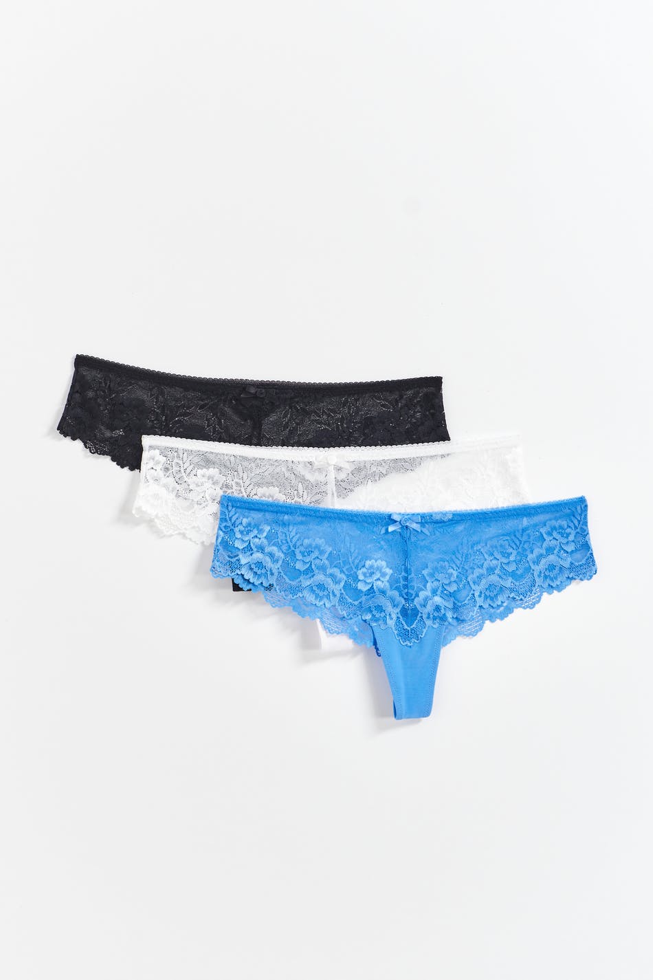 3-pack lace string - Blue - Women - Gina Tricot