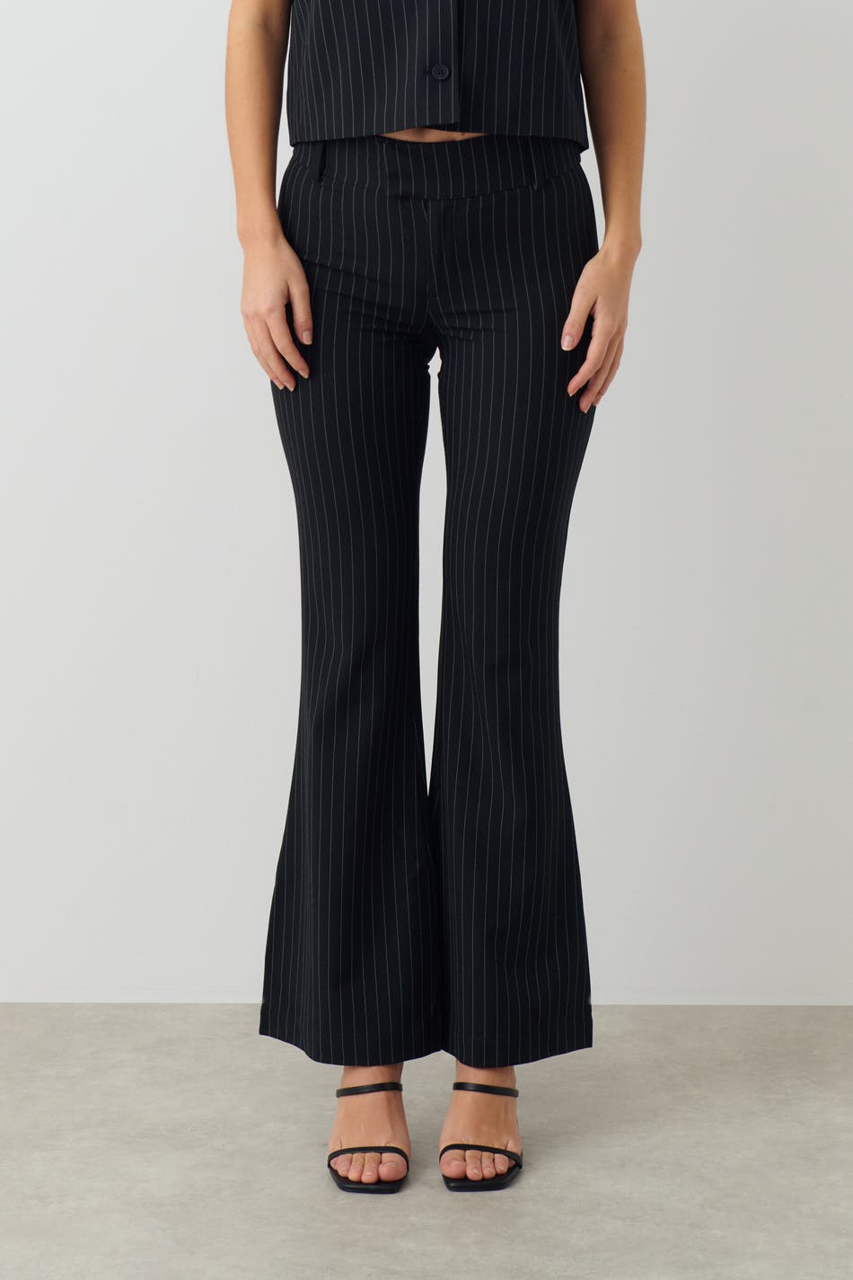 Pinstripe Flared Trousers – Tiffany Boutique Cyprus