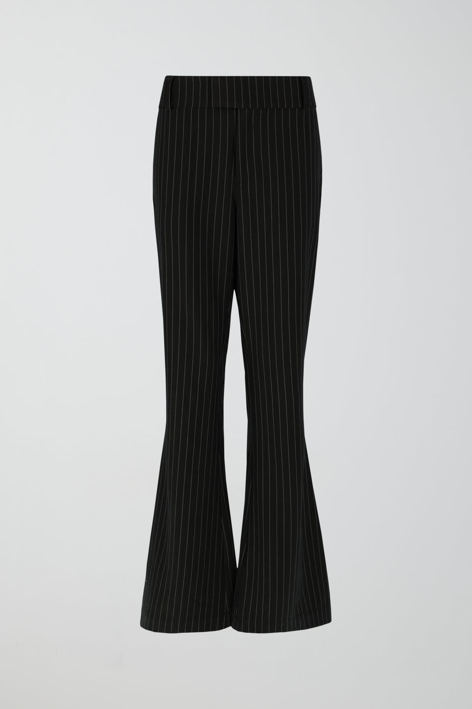 Charlie Pinstripe Stretch Wool Flared Pants | Michael Kors Canada