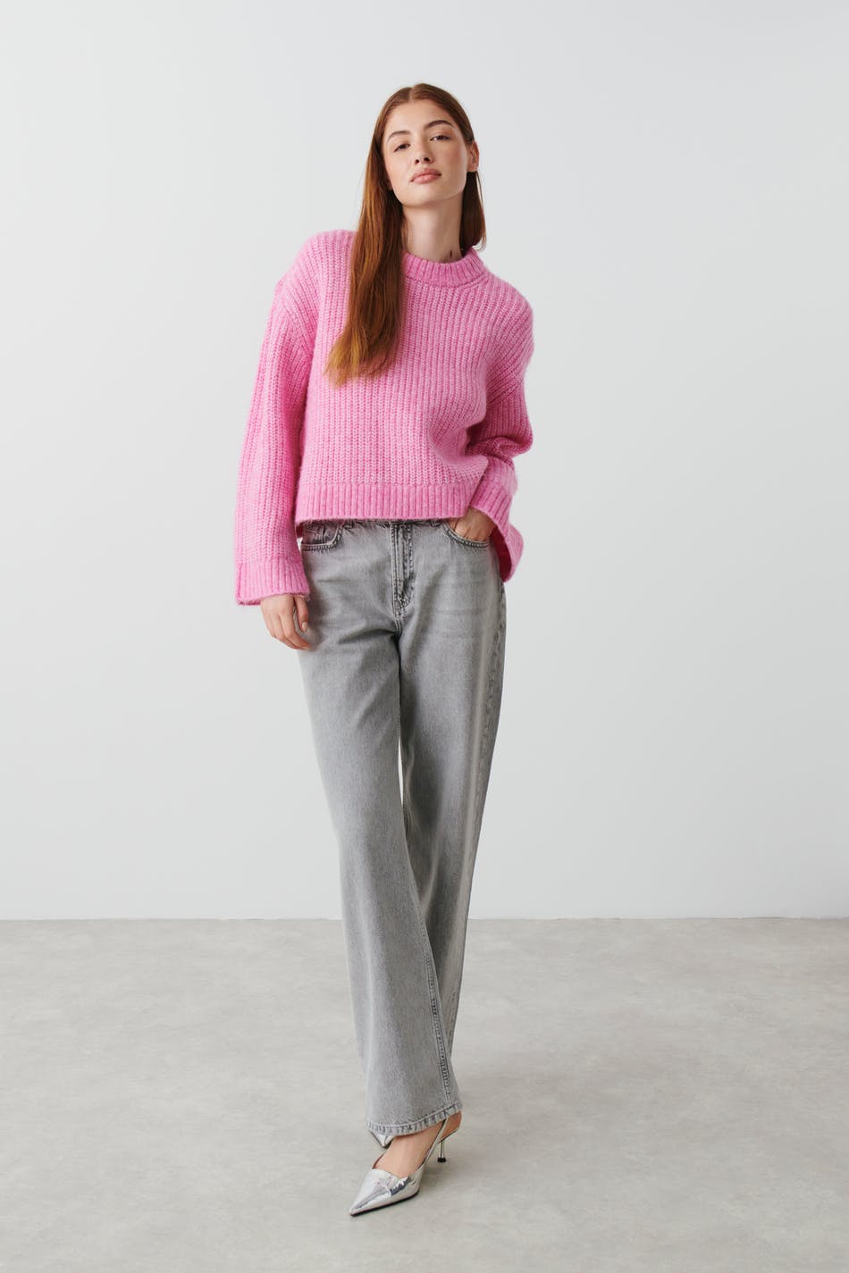 Läs mer om Gina Tricot - Knitted sweater - stickade tröjor - Pink - XXS - Female