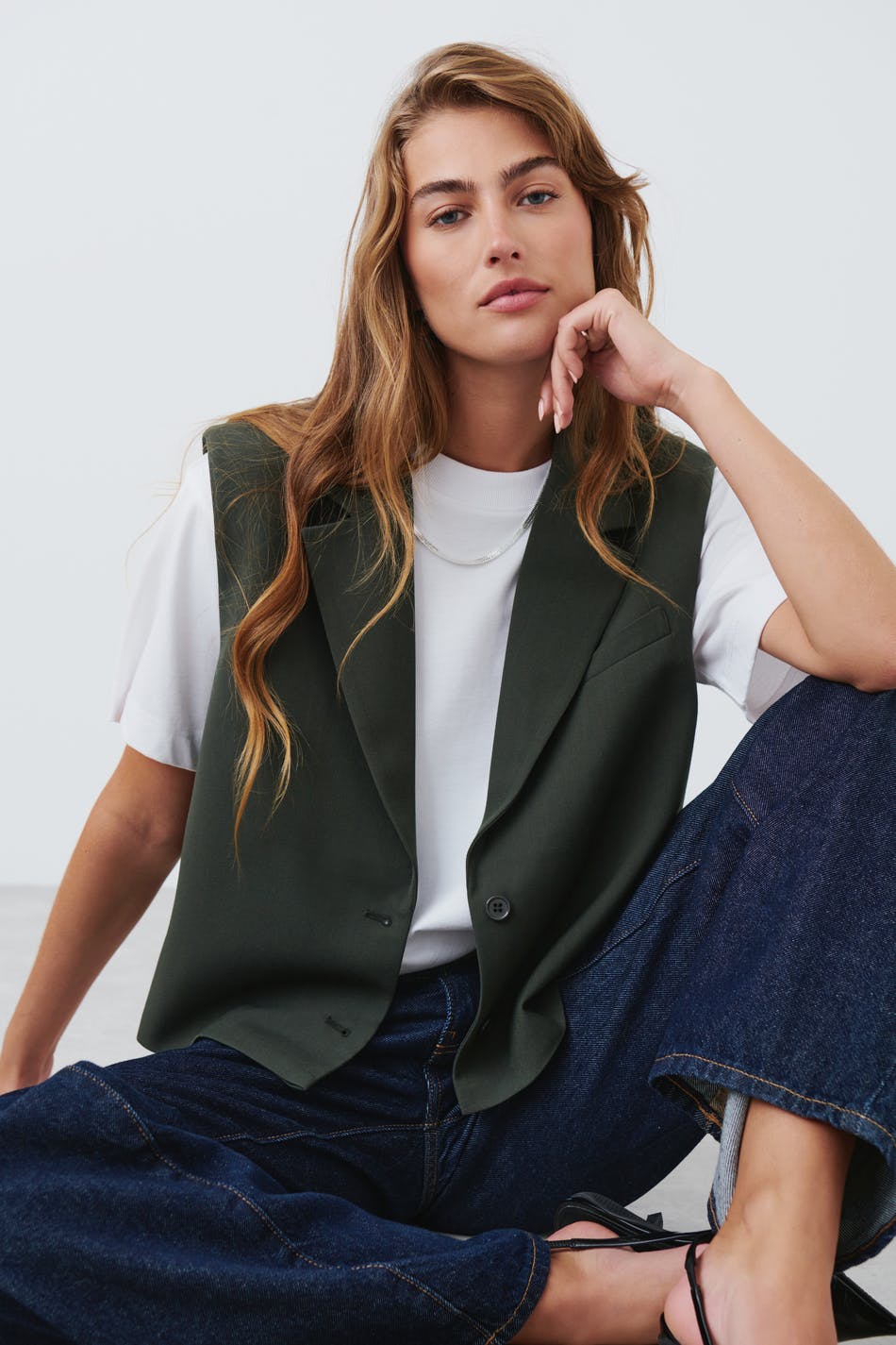 Gina Tricot - Tailored vest - vests - Green - 38 - Female