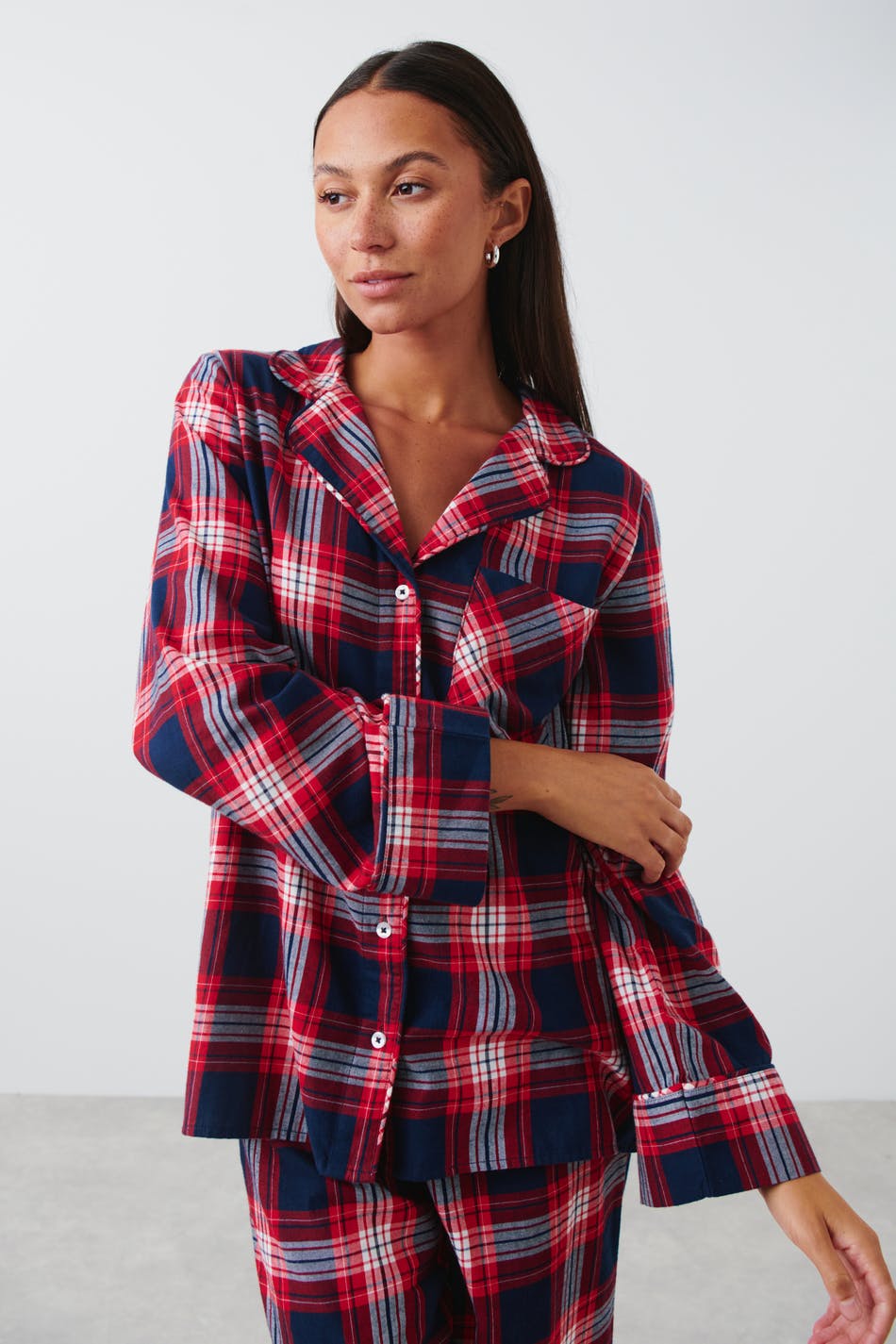  Gina Tricot- Flannel pyjamas shirt - pyjamas- Red - XS- Female