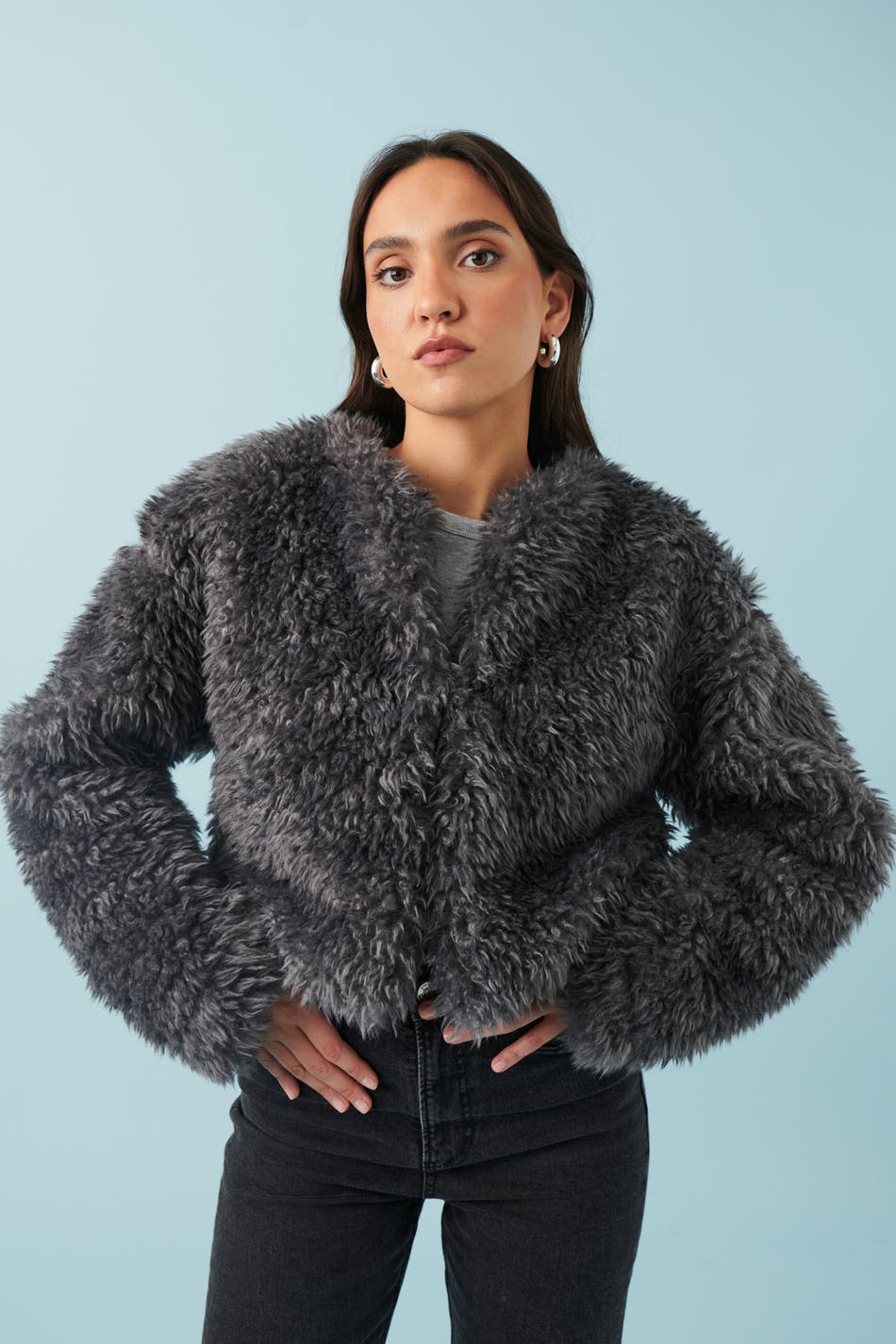 Läs mer om Gina Tricot - Faux fur jacket - höstjackor - Grey - XS - Female