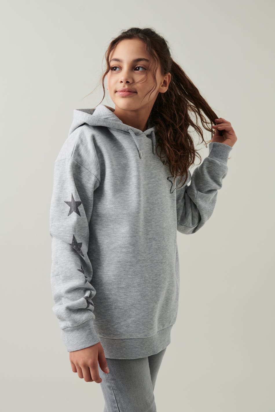 Gina Tricot - Y basic hood - young-tops - Grey - 146/152 - Female