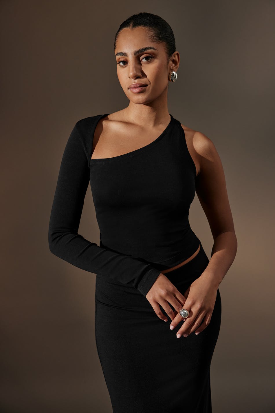 Gina Tricot - One sleeve top - toppar - Black - S - Female