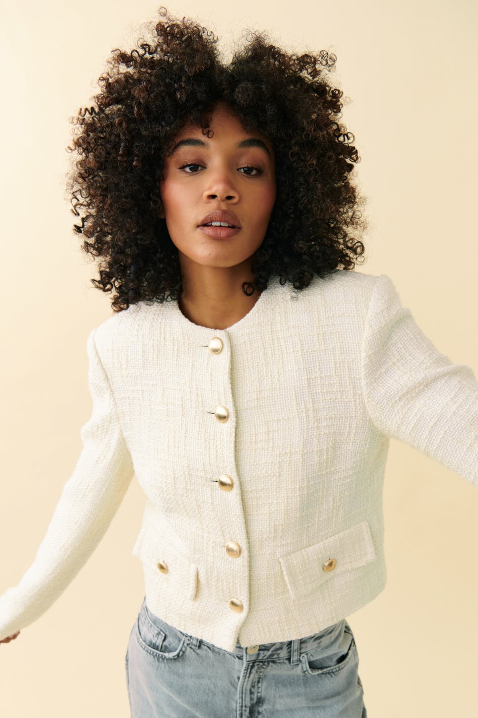 Tweed jacket - Gina Tricot -  - White - 42 - Female