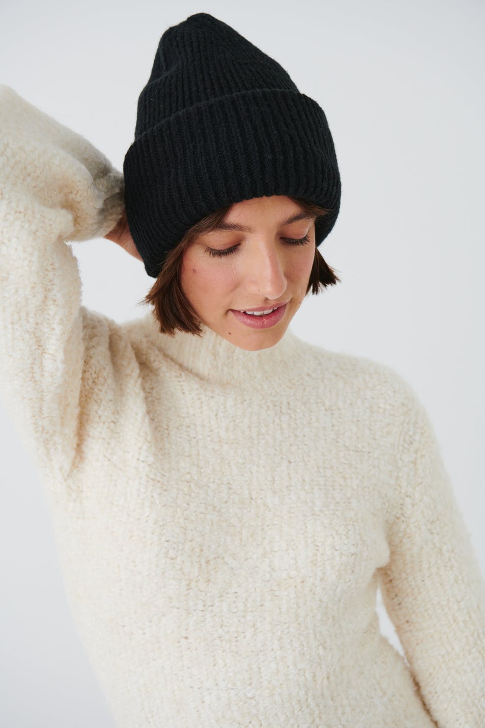 Gina Tricot - Chunky knitted hat - mössor - Black - ONESIZE - Female