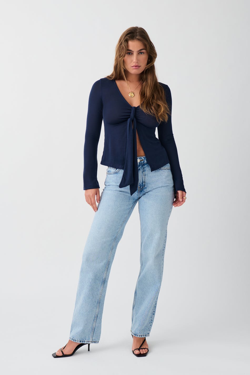  Gina Tricot- Low straight jeans - low waist jeans- Blue - 44- Female