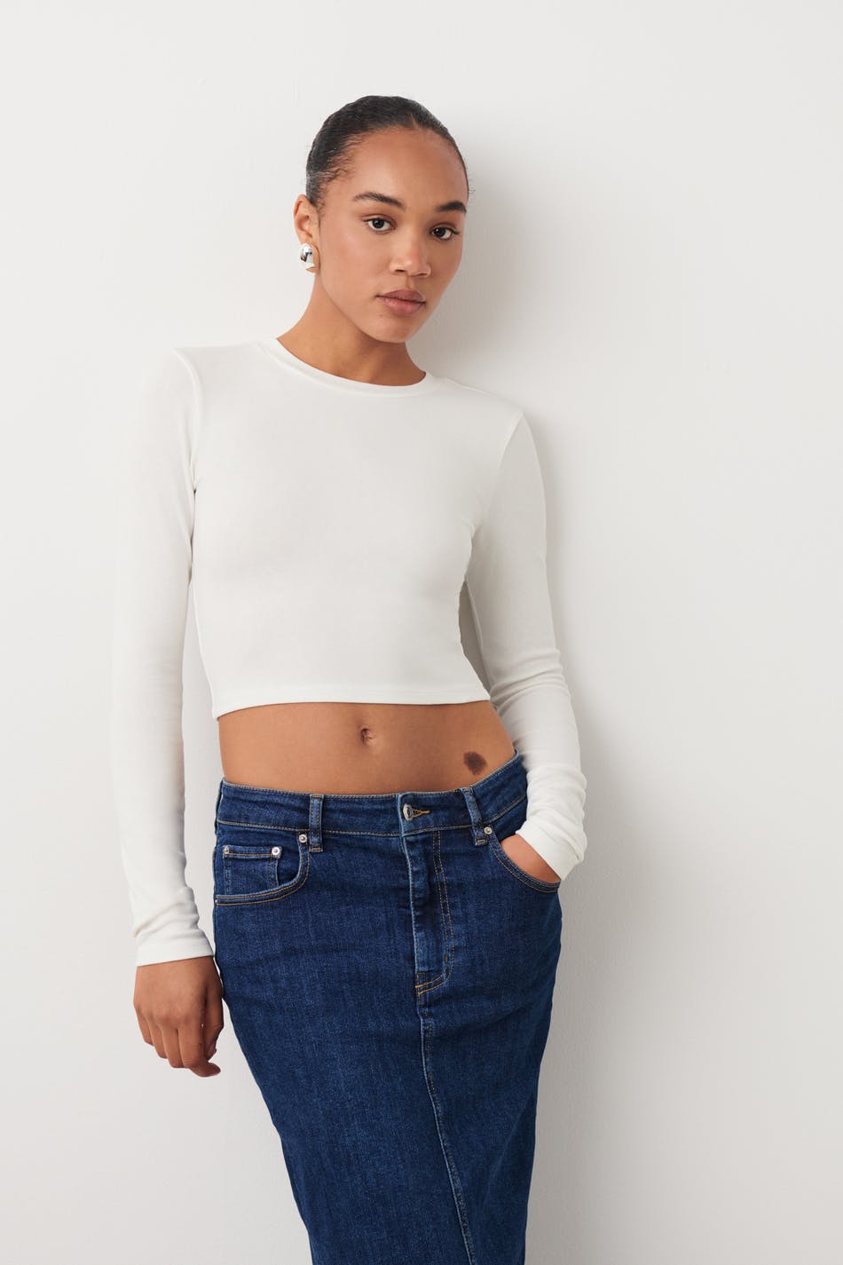 Gina Tricot - Soft cropped top - Crop tops - White - XS - Female