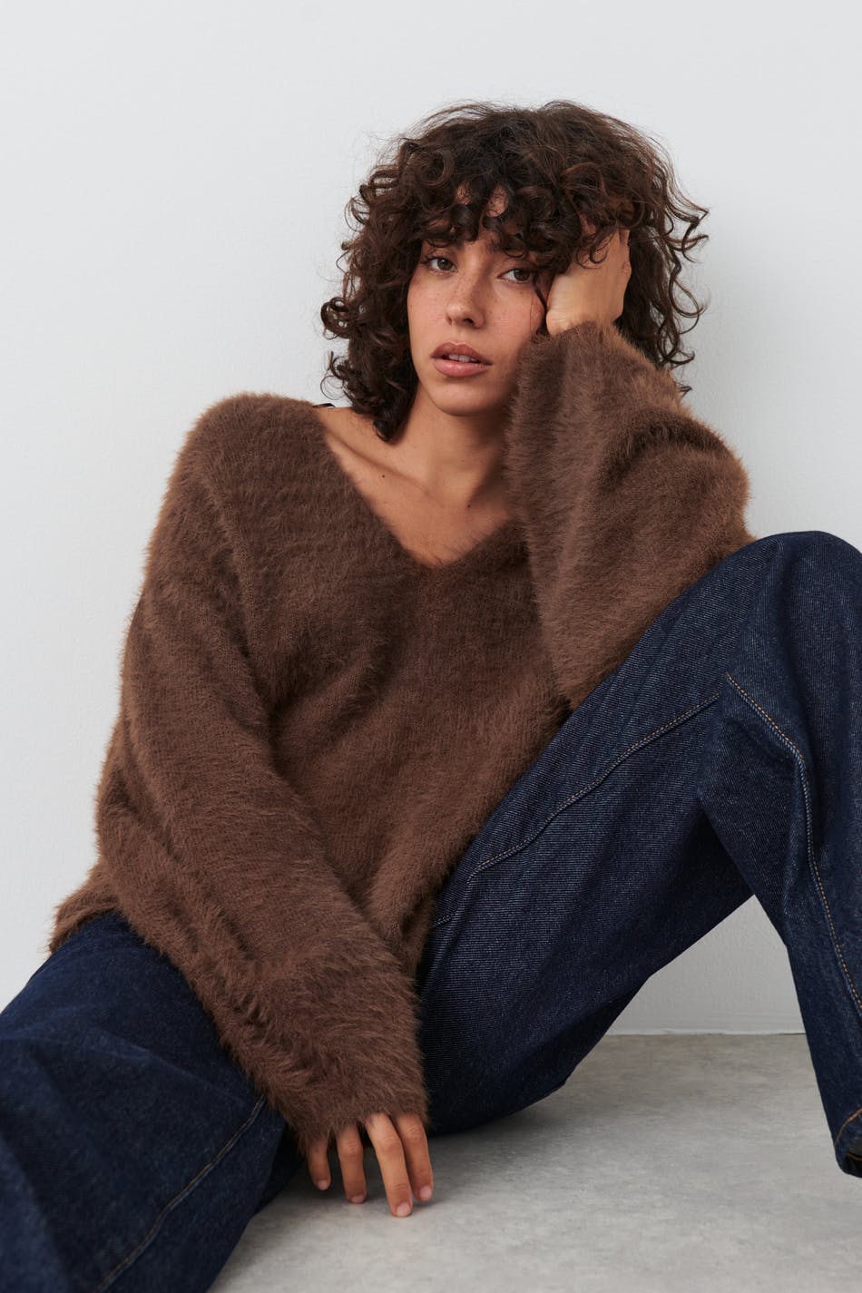 Läs mer om Gina Tricot - Knitted sweater - stickade tröjor - Brown - XL - Female