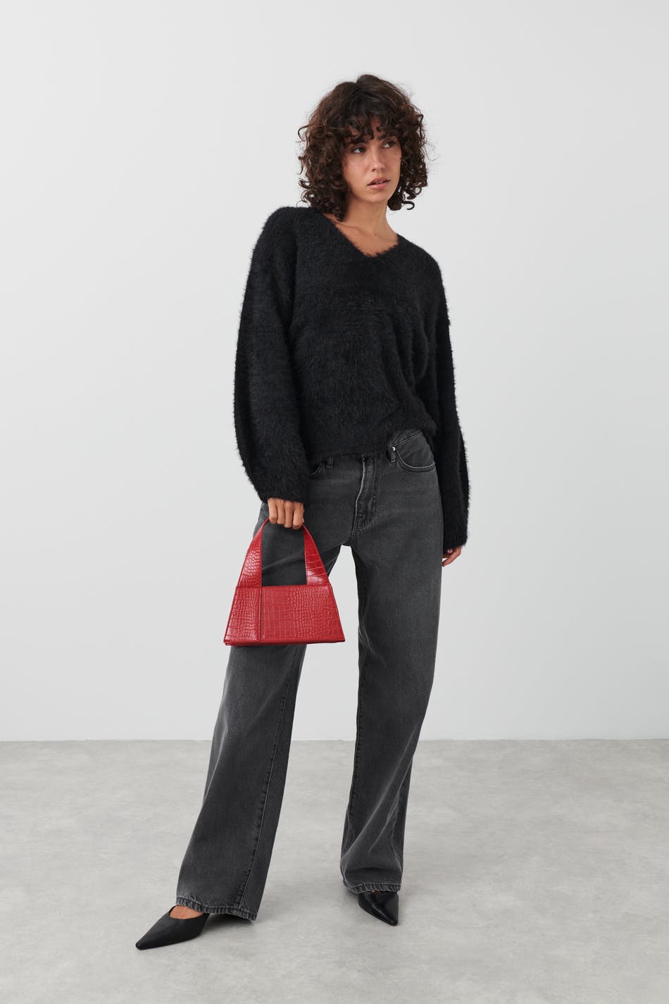 Gina Tricot - Knitted sweater - stickade tröjor - Black - L - Female