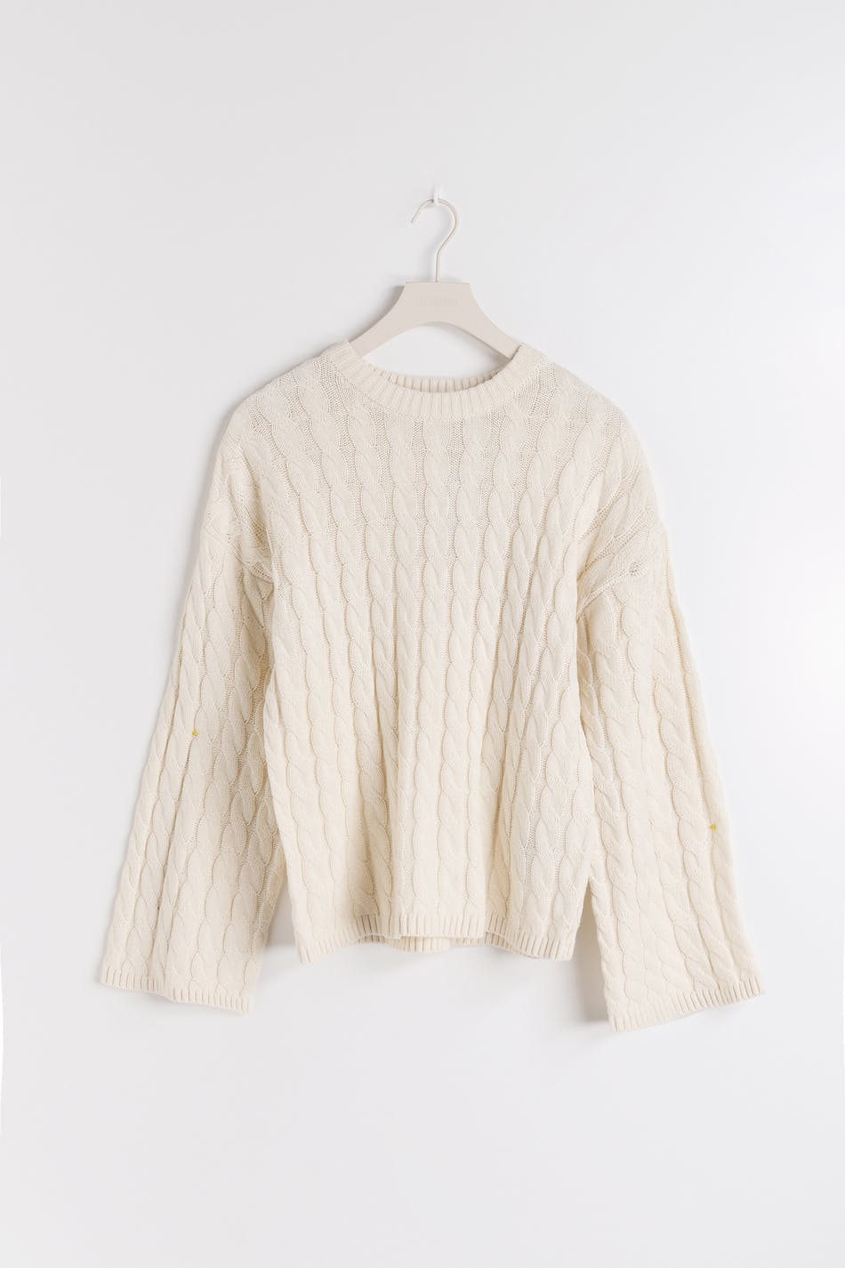 Y knitted cable sweater - Grey - Gina Tricot