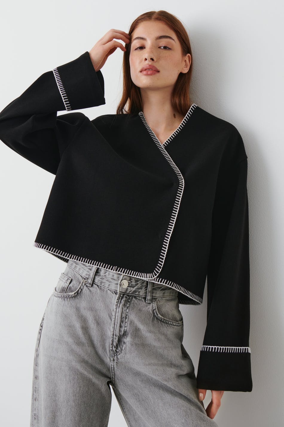  Gina Tricot- Blanket stitch jacket - jacke- Black - XL- Female