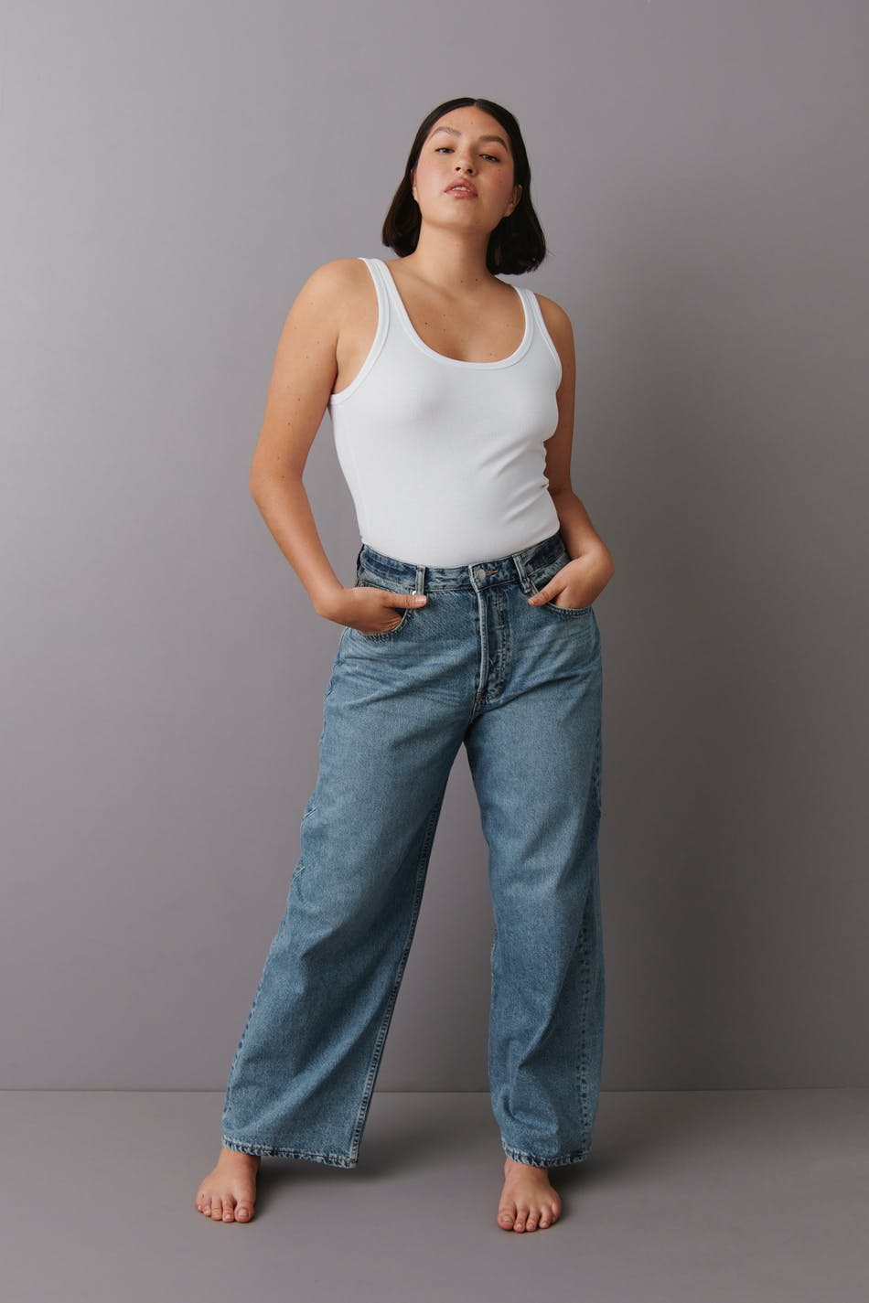Läs mer om Gina Tricot - Oversized jeans - loose jeans - Blue - 36 - Female
