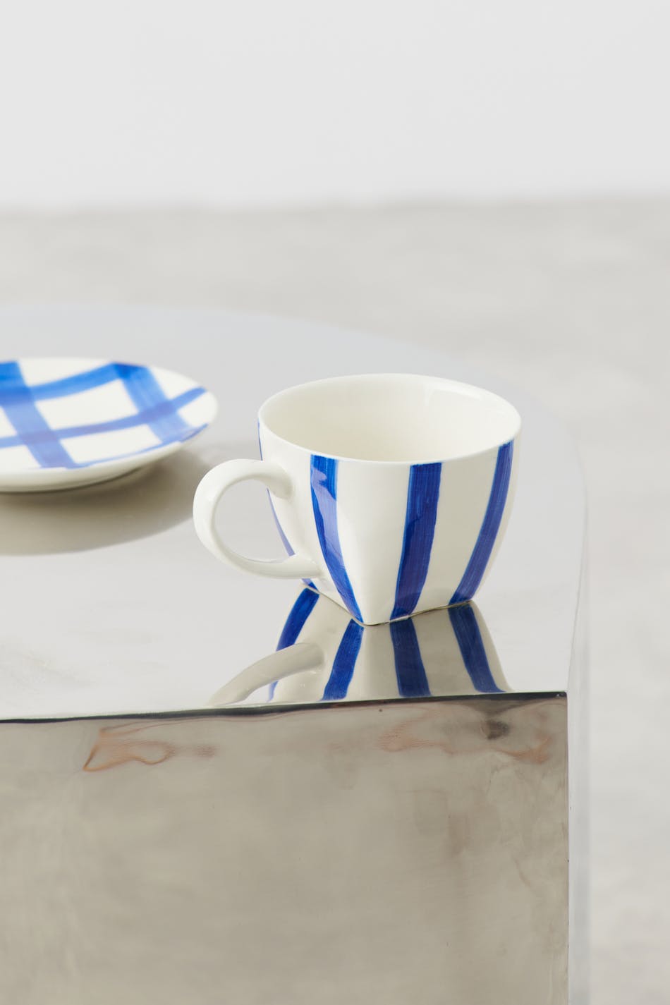 Gina Tricot - Striped ceramic cup - Dukning - Blue - ONESIZE - Female