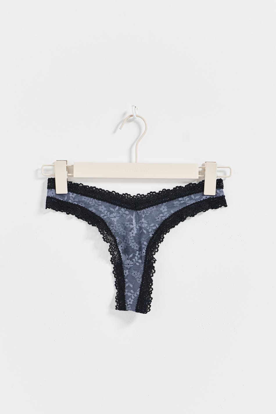 Victoria's Secret High-waist Thong Panty Black Mesh Floral Rhinestone Lace  M NWT