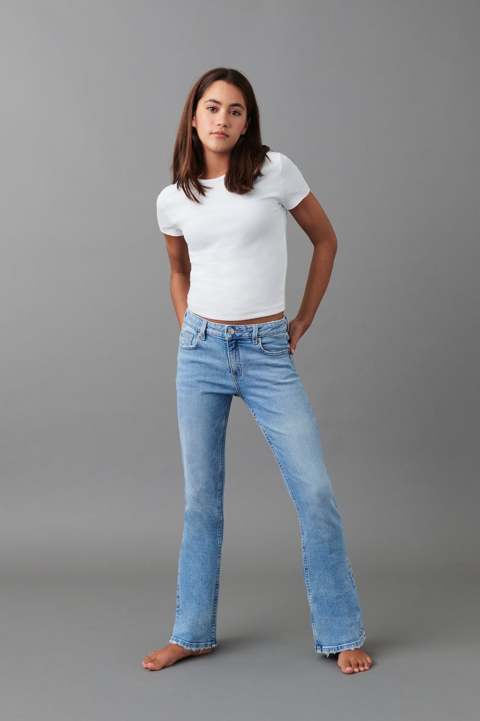 Läs mer om Gina Tricot - Bootcut jeans tall - bootcut - Blue - 134 - Female